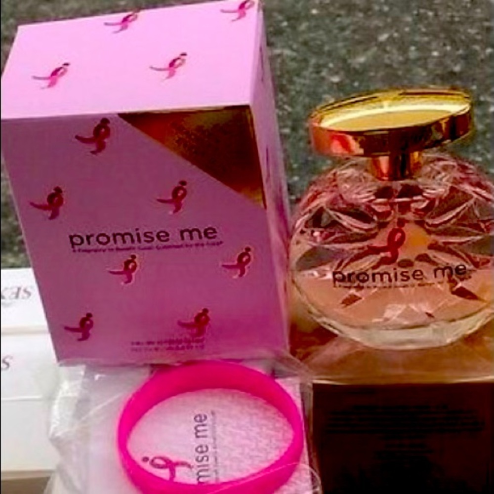 New sealed Promise Me 3.4 oz 100 ml Susan Komen with Free Bracelet Scented Pink